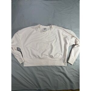 Five Dancewear Youth Large White Cropped Textured Sweatshirt Long Sleeve